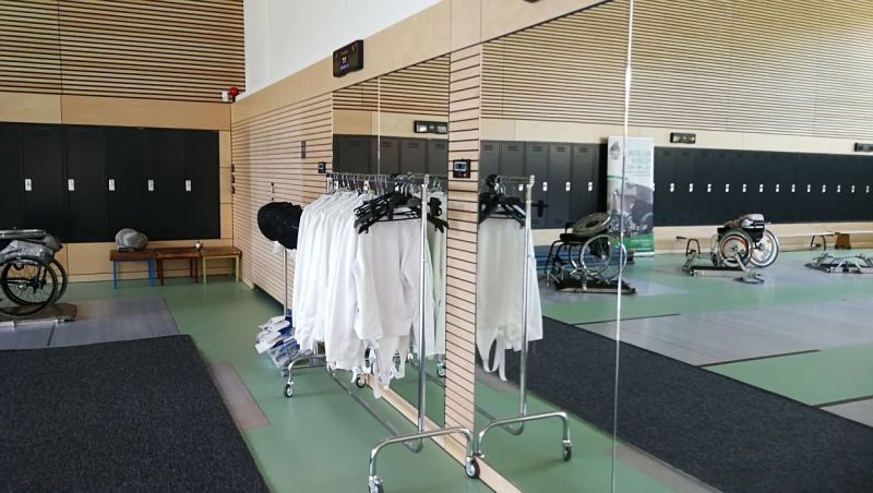 Fechtsportzentrum - Innenansicht der sanierten und umgebauten Halle