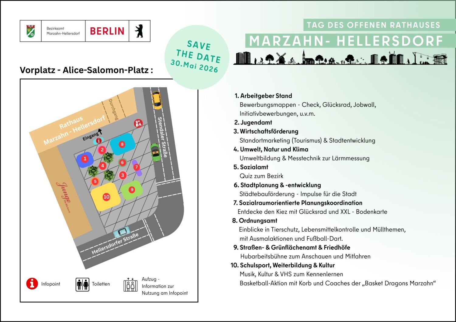Tag des offenen Rathauses 2026 Marzahn-Hellersdorf - Lageplan Vorplatz