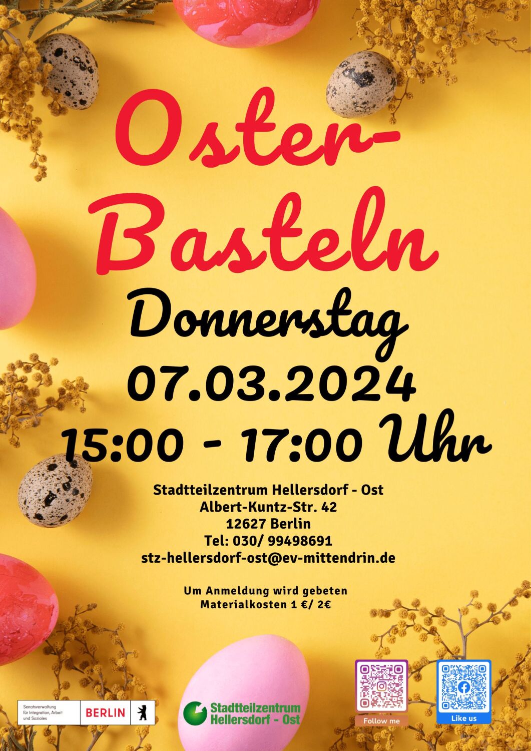 Oster-Basteln im Stadtteilzentrum Hellersdorf-Ost