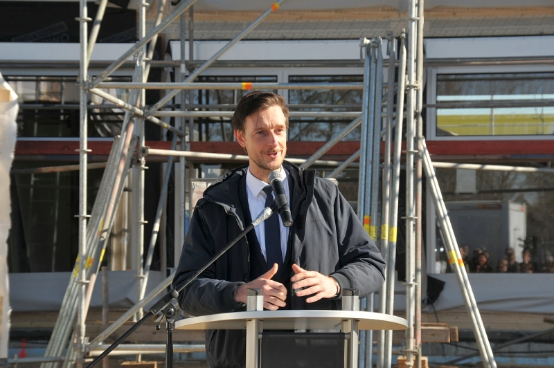 Richtfest der ISS Mahlsdorf - Bezirksstadtrat Gordon Lemm