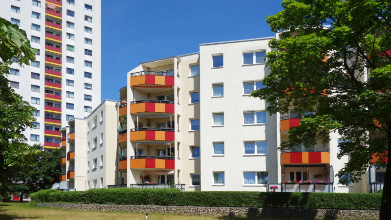 Wohnen Mehrower Allee nach Sanierung und Teilrückbau der oberen Geschosse, 2015