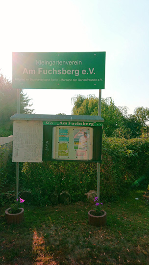 Eingang der Kleingartenanlage Am Fuchsberg