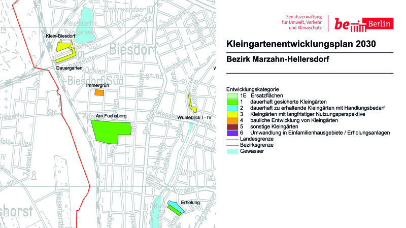 Ausszug aus dem Kleingartenentwicklungsplan von Berlin