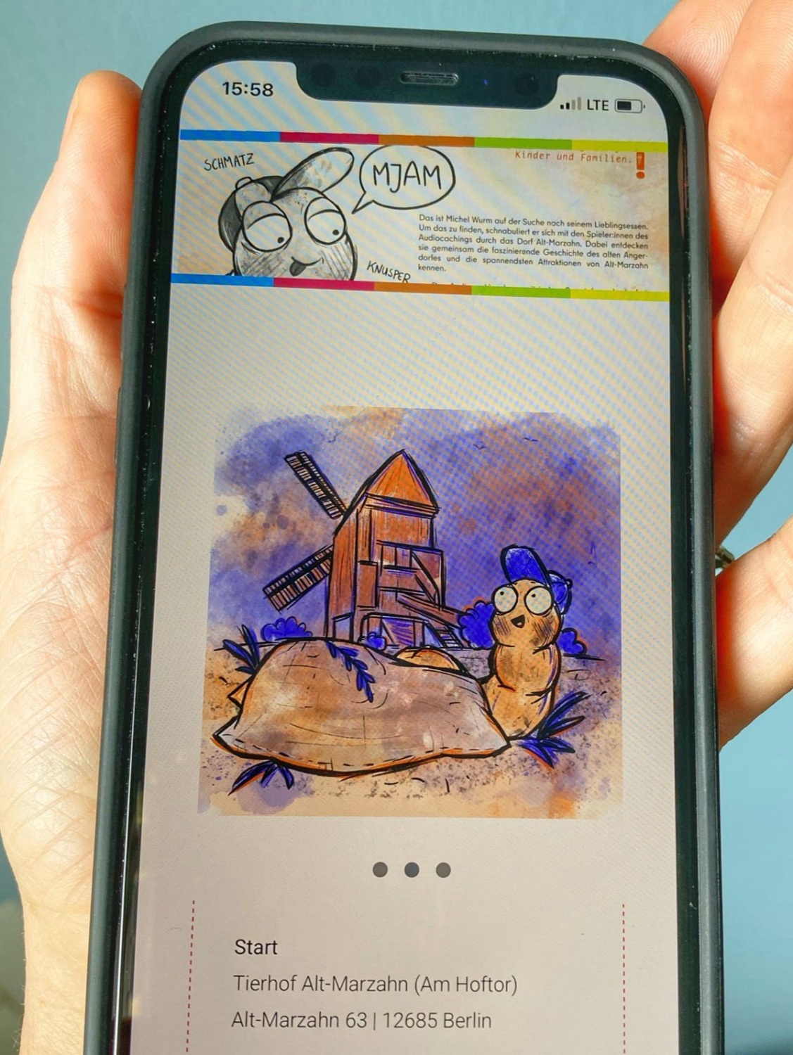 Audiocaching mit dem Wurm Michel