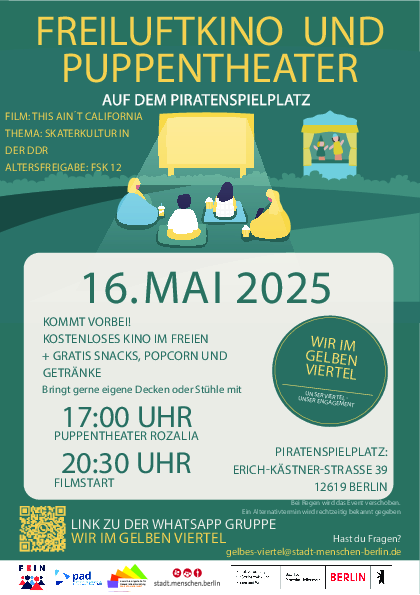 Freiluftkino und Puppentheater auf dem Piratenspielplatz in Hellersdorf