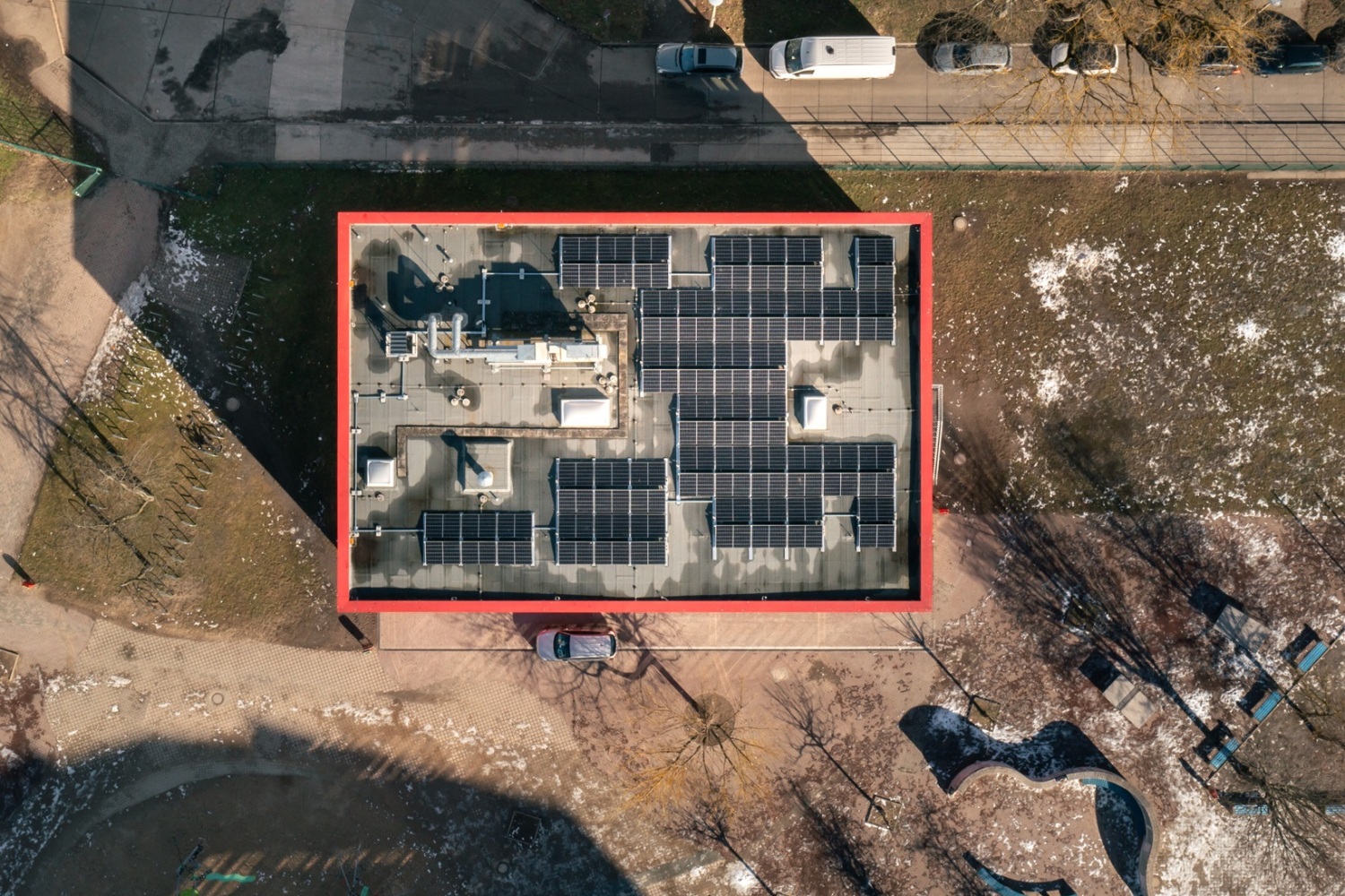 Solaranlagen auf den Dächern der Gretel-Bergmann-Gemeinschaftsschule