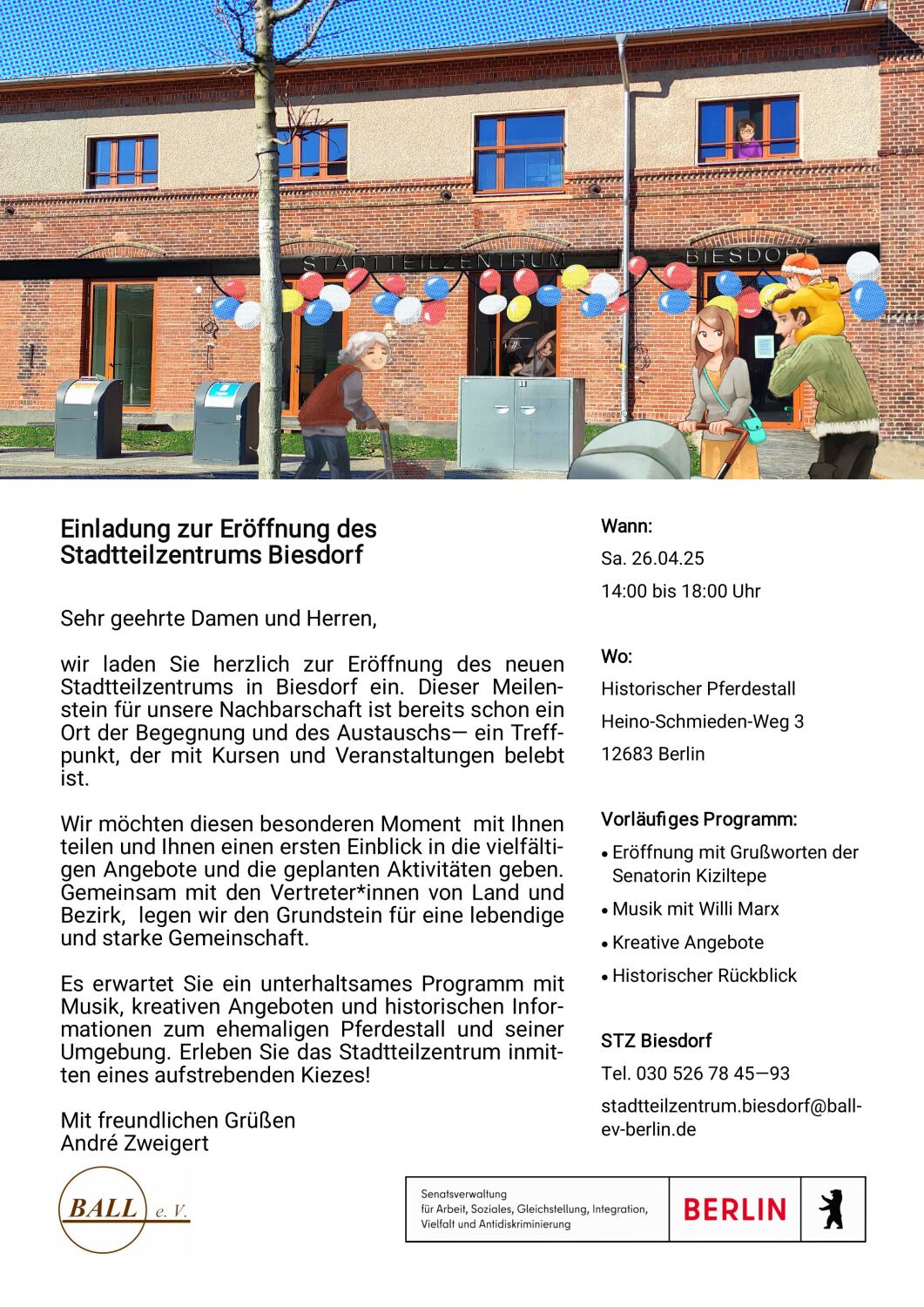 Eröffnung des neuen Standorts für das Stadtteilzentrum Biesdorf