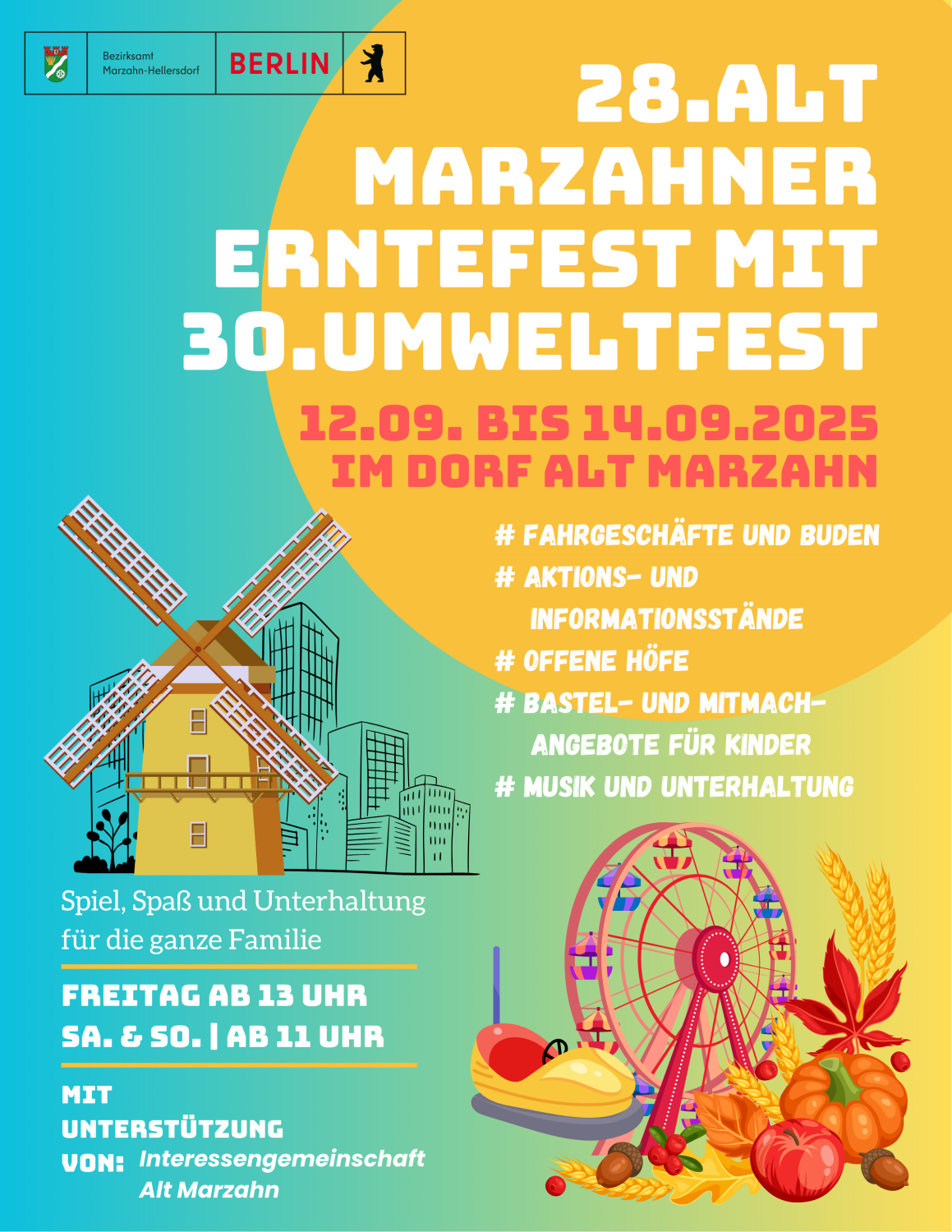 Ernte- und Umweltfest 2025 im Dorf Alt-Marzahn