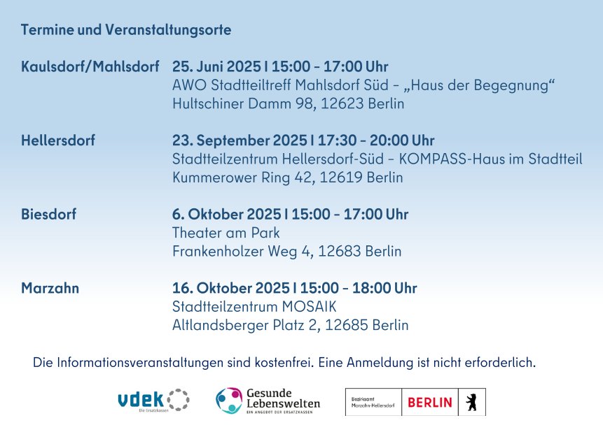 Ruhestandskompass Infoveranstaltungen