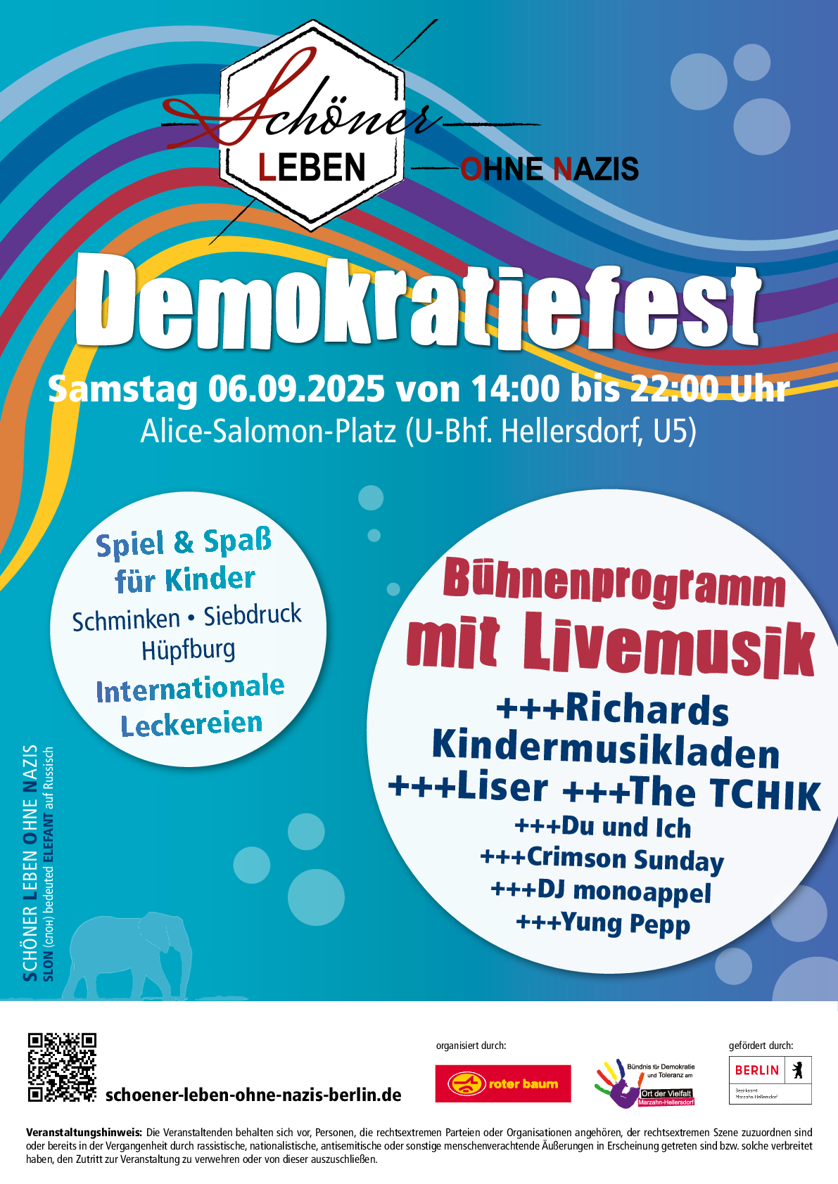 Demokratiefest "Schöner leben ohne Nazis 2025"