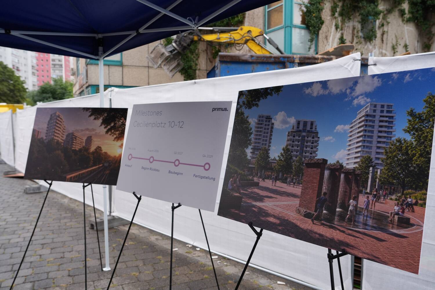 Start der Abrissarbeiten am Cecilienplatz in Marzahn-Hellersdorf: Vorstellung des neuen Wohnquartiers