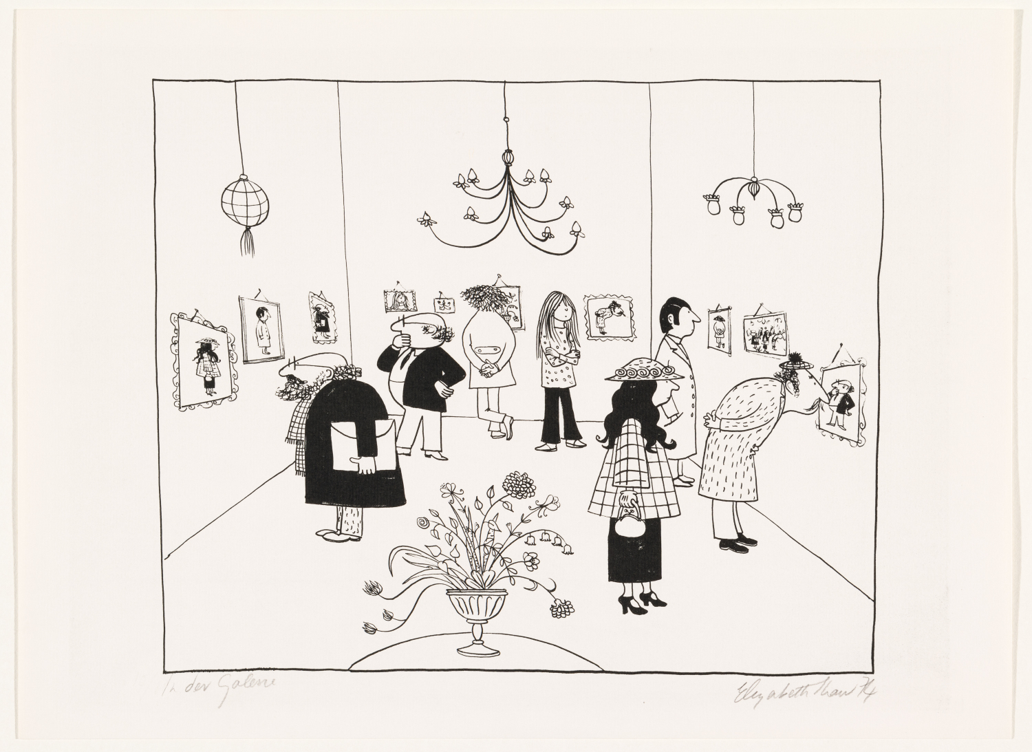 Elizabeth Shaw, "In der Galerie", 1974