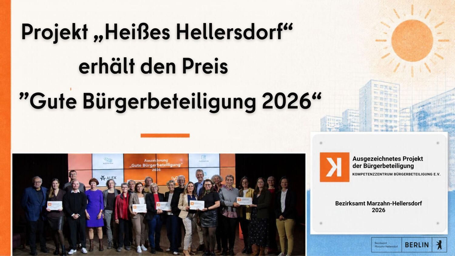Projekt „Heißes Hellersdorf“ erhält den Preis „Gute Bürgerbeteiligung 2026“