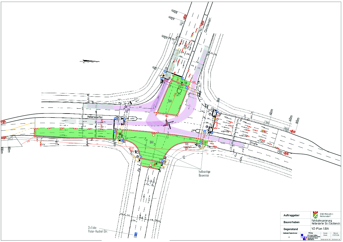 Bauarbeiten Hellersdorfer Straße / Cecillienstraße | Abschnitt 1