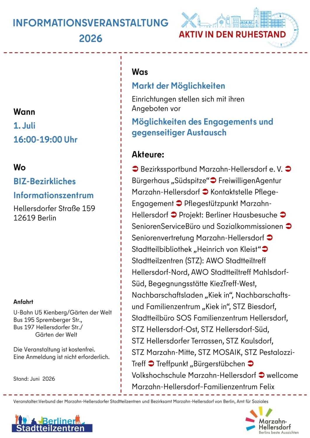 Informationsveranstaltung "Aktiv in den Ruhestand"