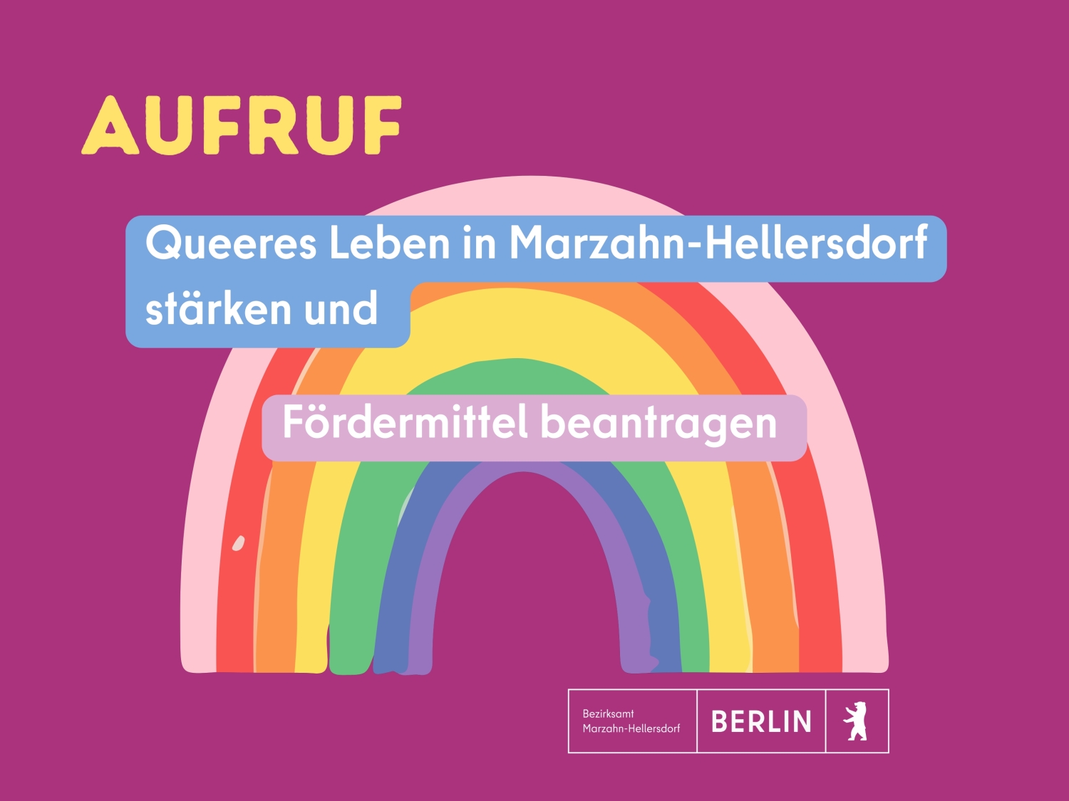 Aufruf: Queeres Leben in Marzahn-Hellersdorf stärken und Fördermittel beantragen
