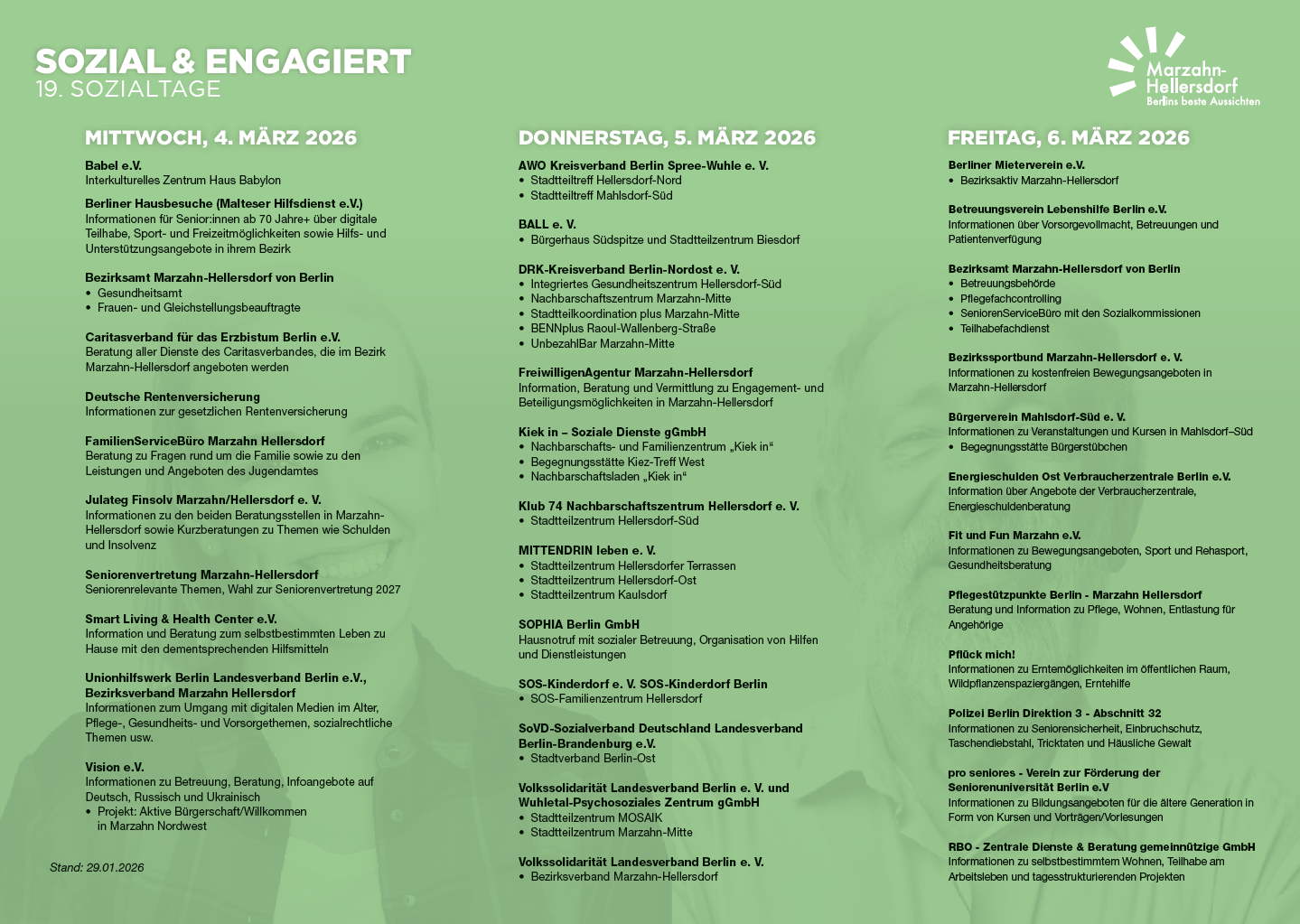 19. Sozialtage 2026 Marzahn-Hellersdorf Flyer Seite 2