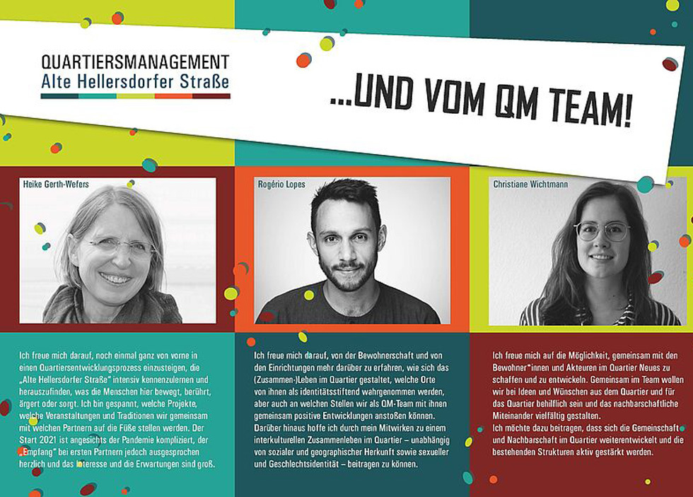 Das Team des Quartiersmanagements der Alten Hellersdorfer Straße
