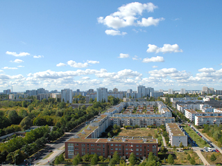 Blick auf den Bezirk aus 60m Höhe.