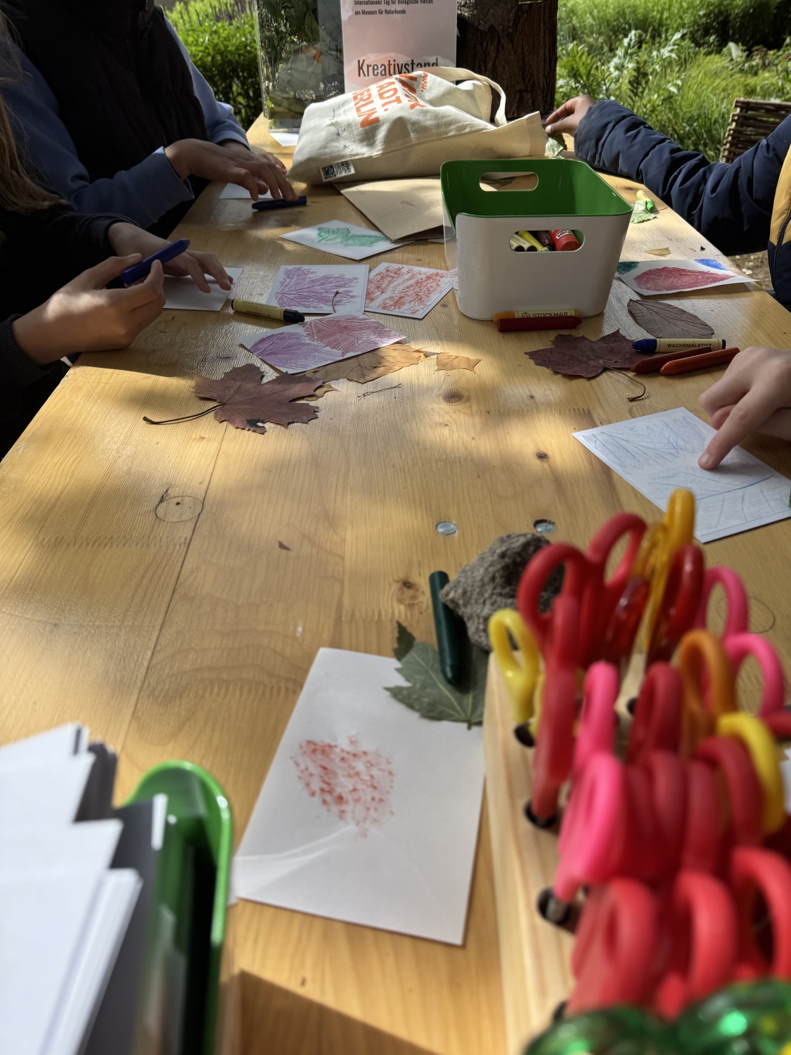 Bastelangebot zum Internationalen Tag der Biologischen Vielfalt vor dem Naturkundemuseum