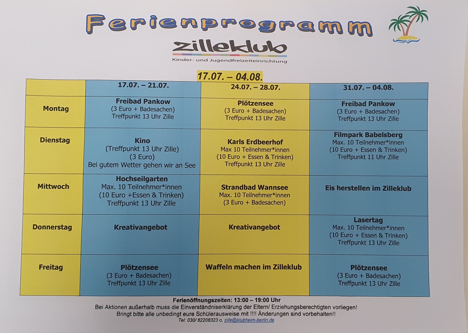 Zilleklub Programm
