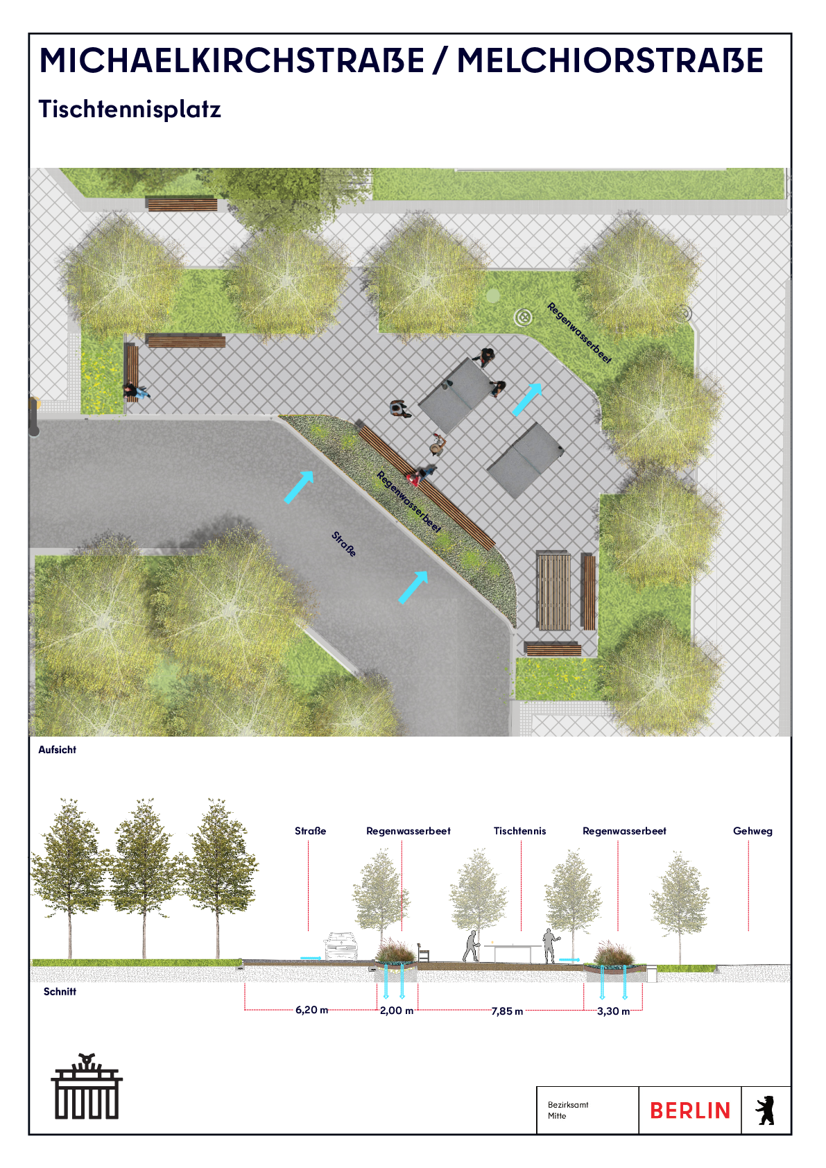 Umgestaltung des öffentlichen Straßenlandes im nördlichen Umfeld des Michaelkirchplatzes.