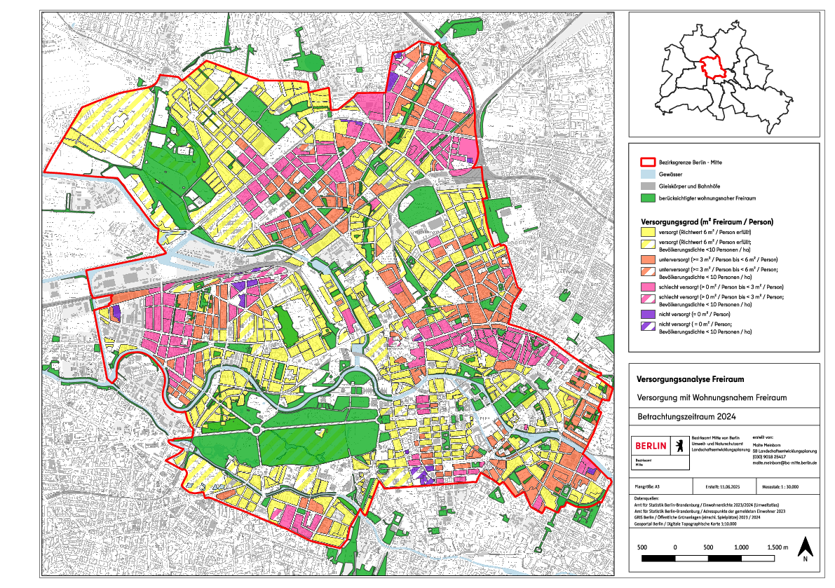 Versorgung mit wohnungsnahem Freiraum 2024