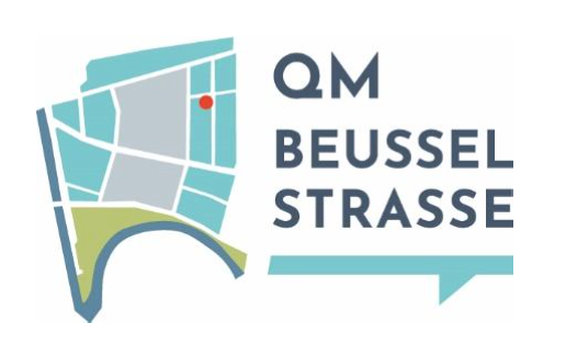 Projekt Kühle Ecken entdecken" Logo QM Beusselstraße