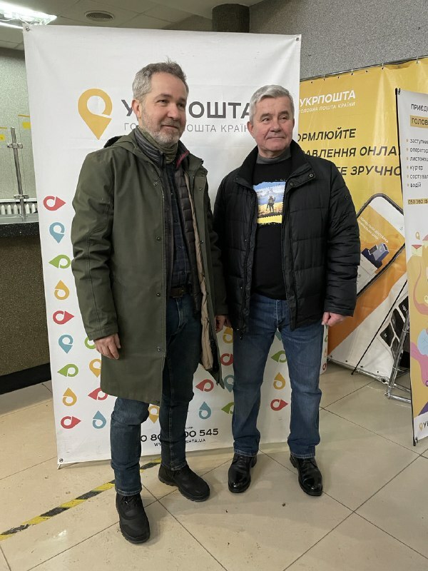 Sören Benn und der Direktor der Post in Riwne