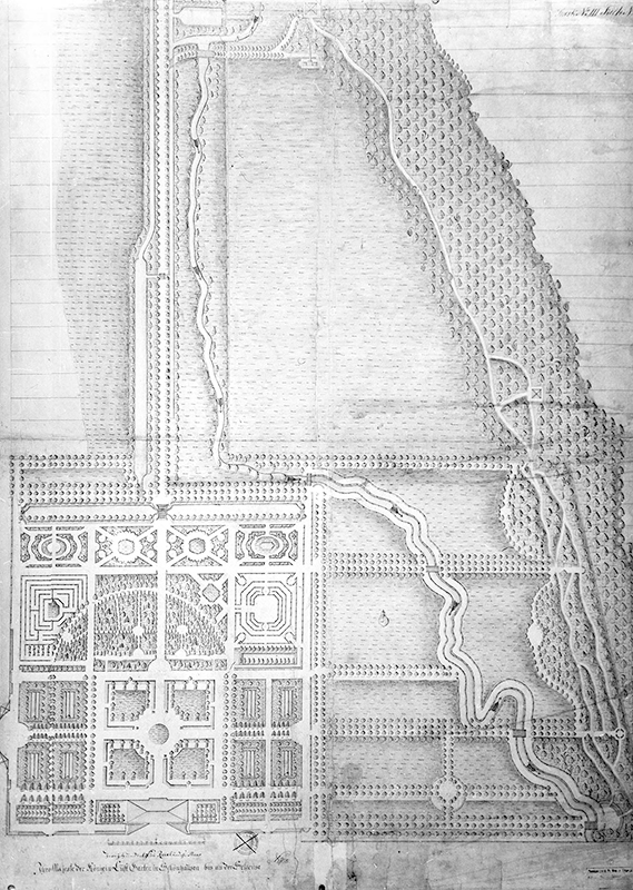 Anonymer Plan des königlichen Lustgartens um 1764