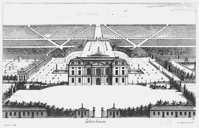Die erste bekannte Abbildung von Schönhausen, 1693