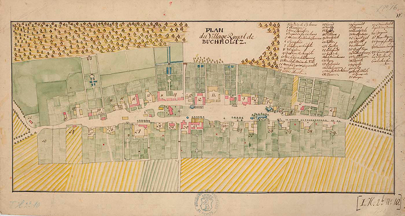 Plan des Dorfes Buchholz