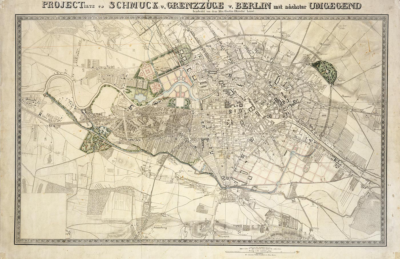 Projektierte Schmuck- und Grünzüge von Berlin, 1840