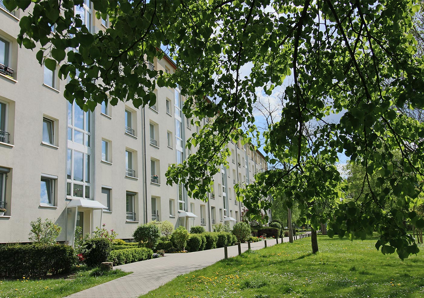 Grünanlagen in der Siedlung Michelangelostraße, 2015