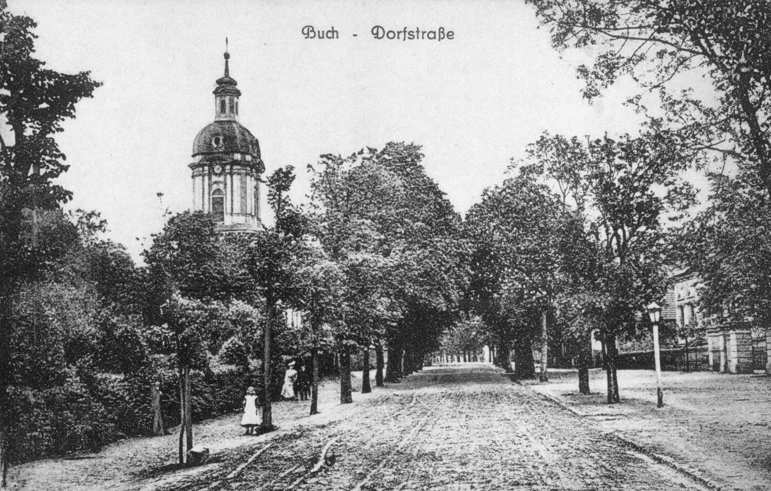 Buch, Dorfstraße, Postkarte um 1900