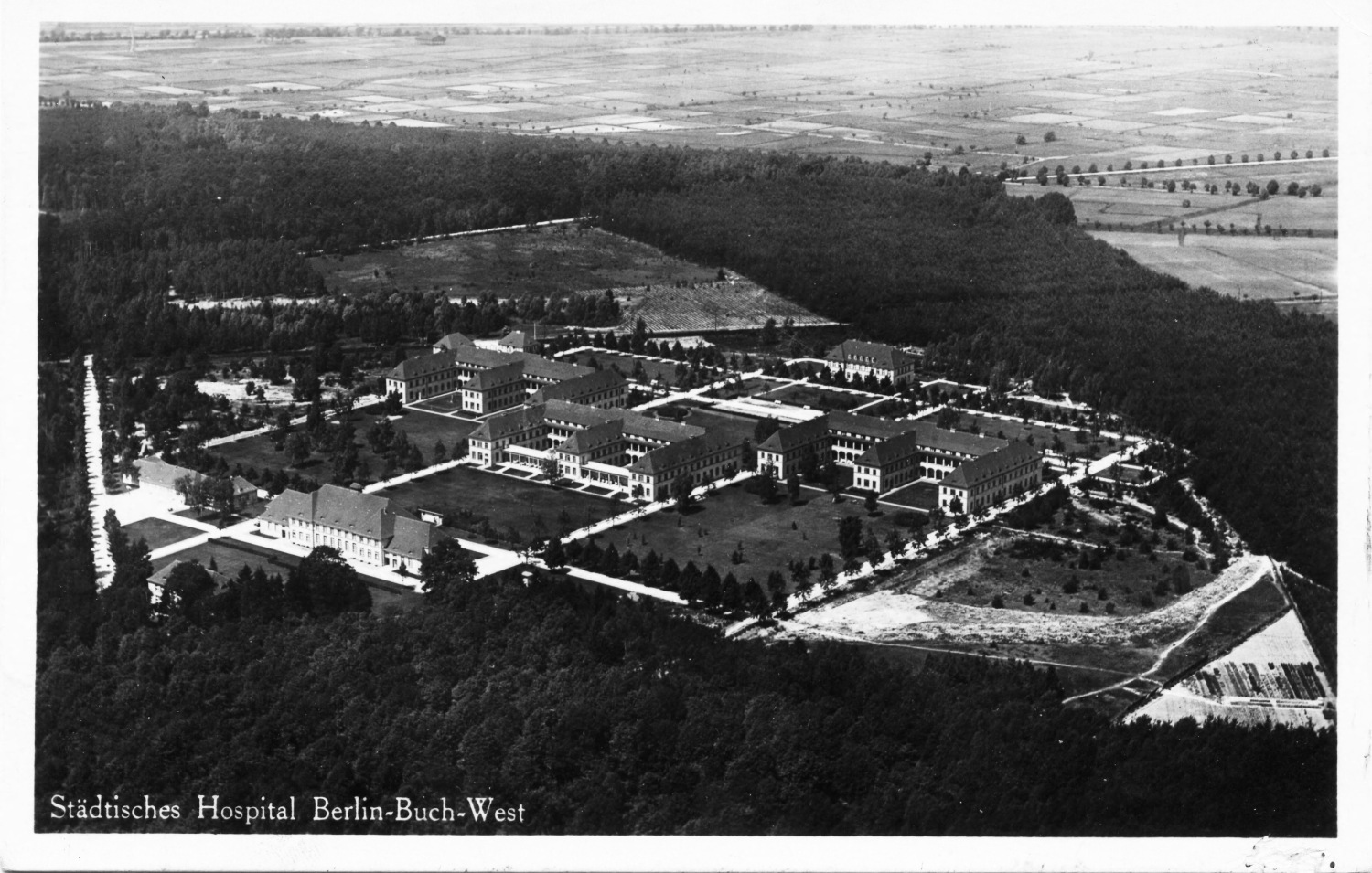 Städtisches Hospital Buch, Luftbild um 1930