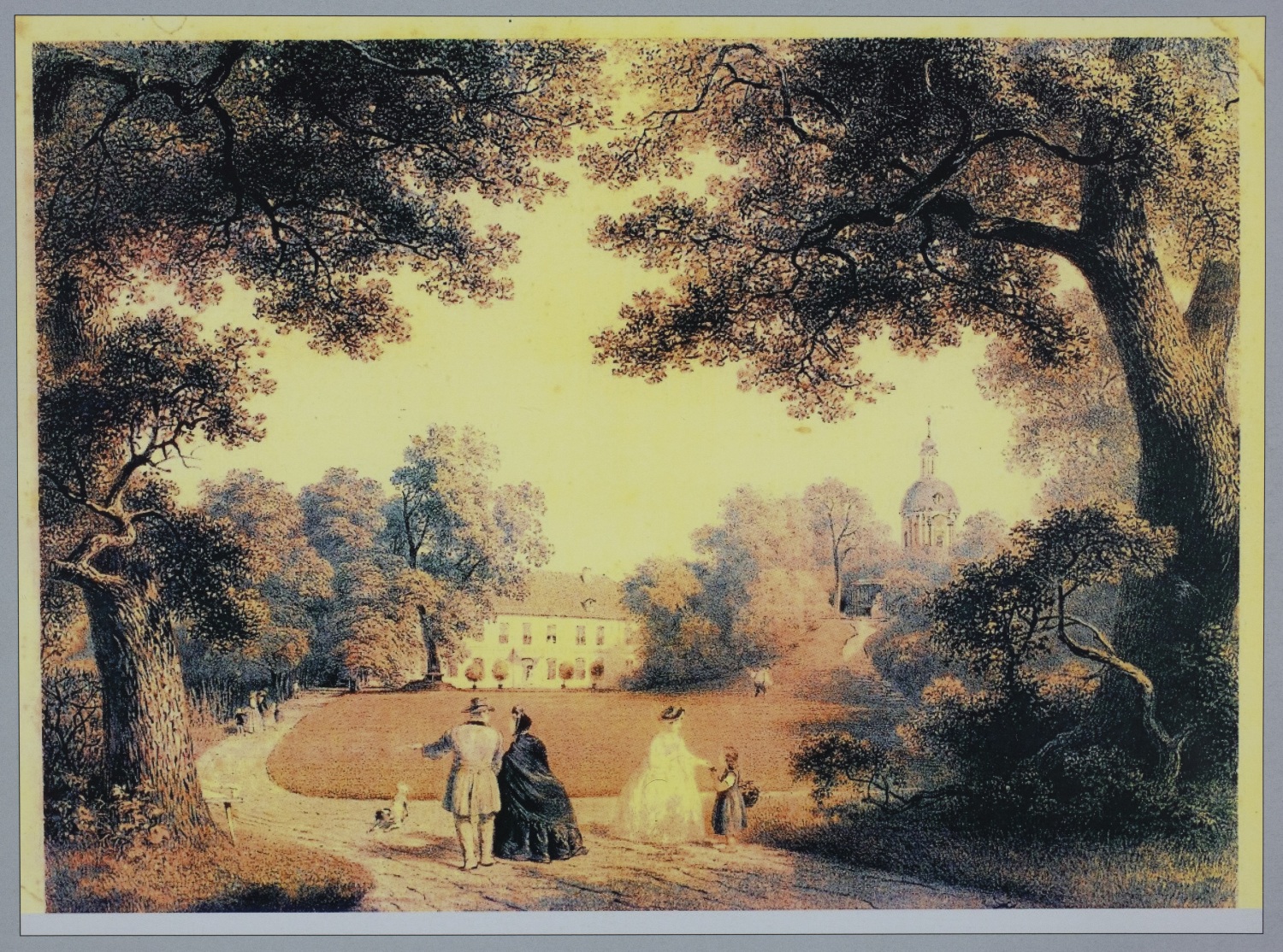 Historische Postkarte vom Schlosspark