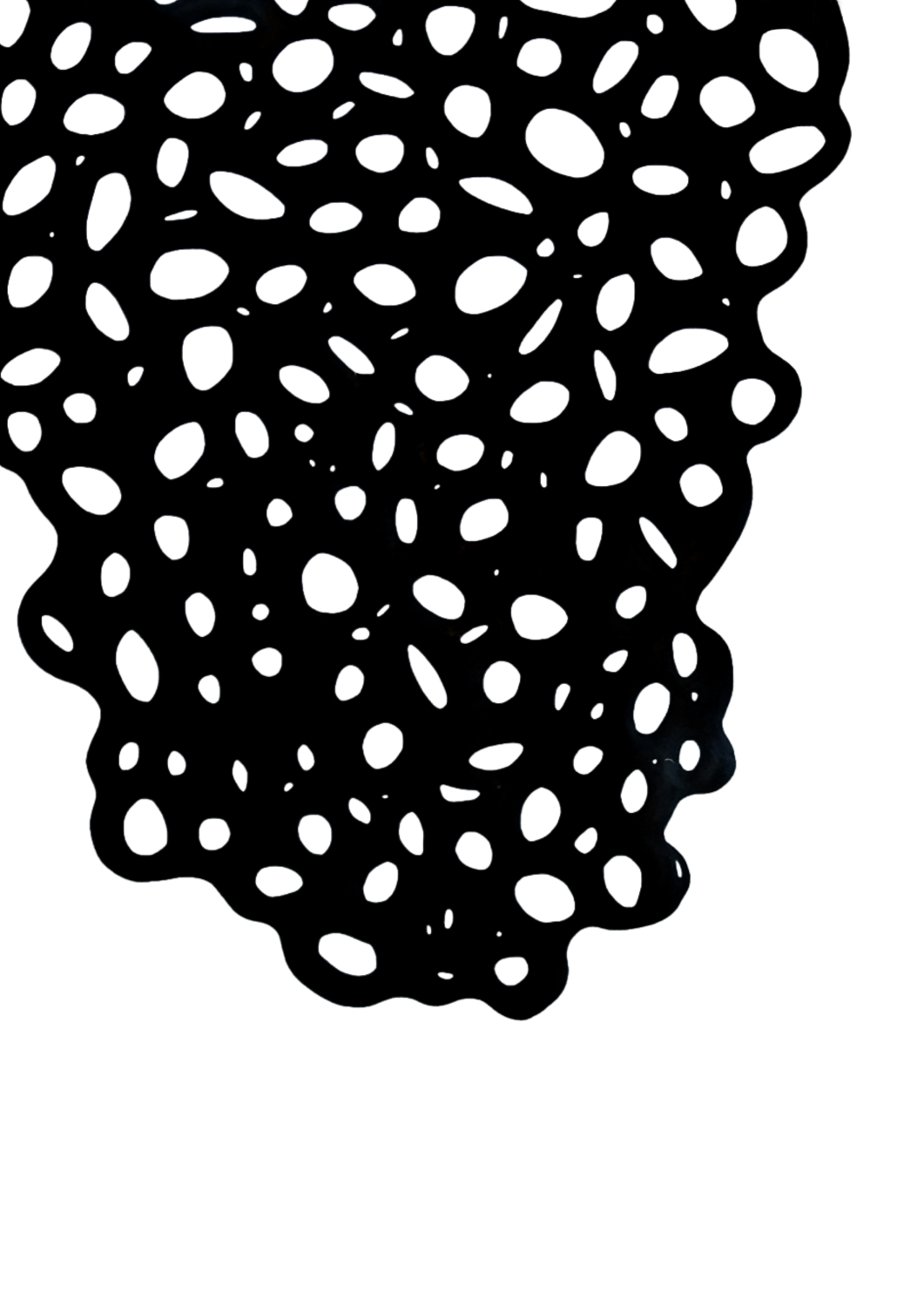 Myriam Perrot: Particules en suspension I, Tuschezeichnung, 2018, 100 x 70 cm