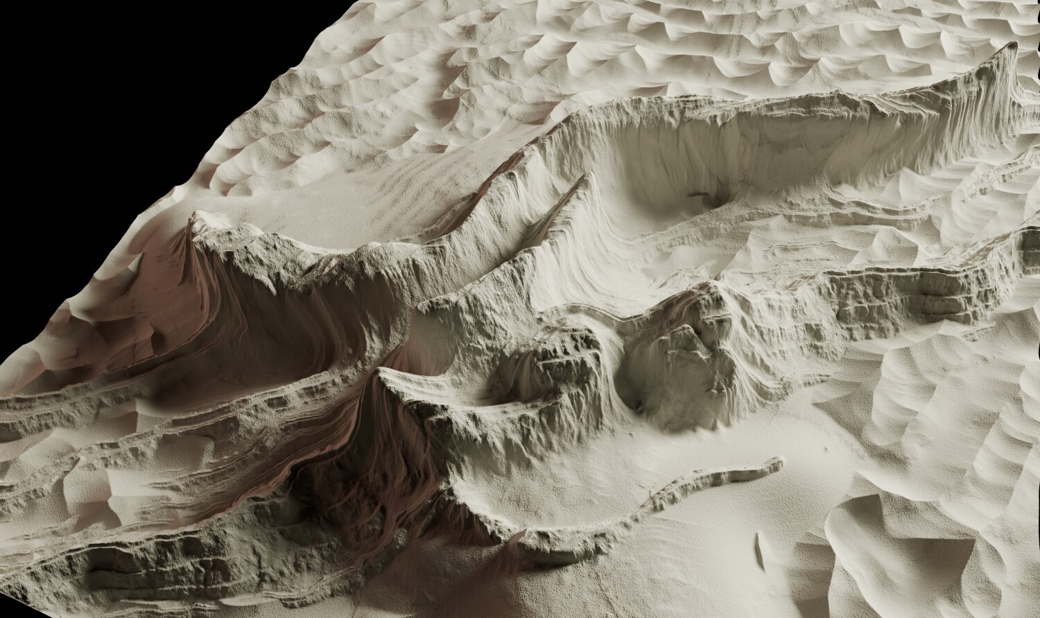 Masoud Morgan: Pejvāk (Aus der Serie: Pejvāk), Detailaufnahme, CNC-gefräste Hartschaumplatte, 10 x 40 x 60 cm