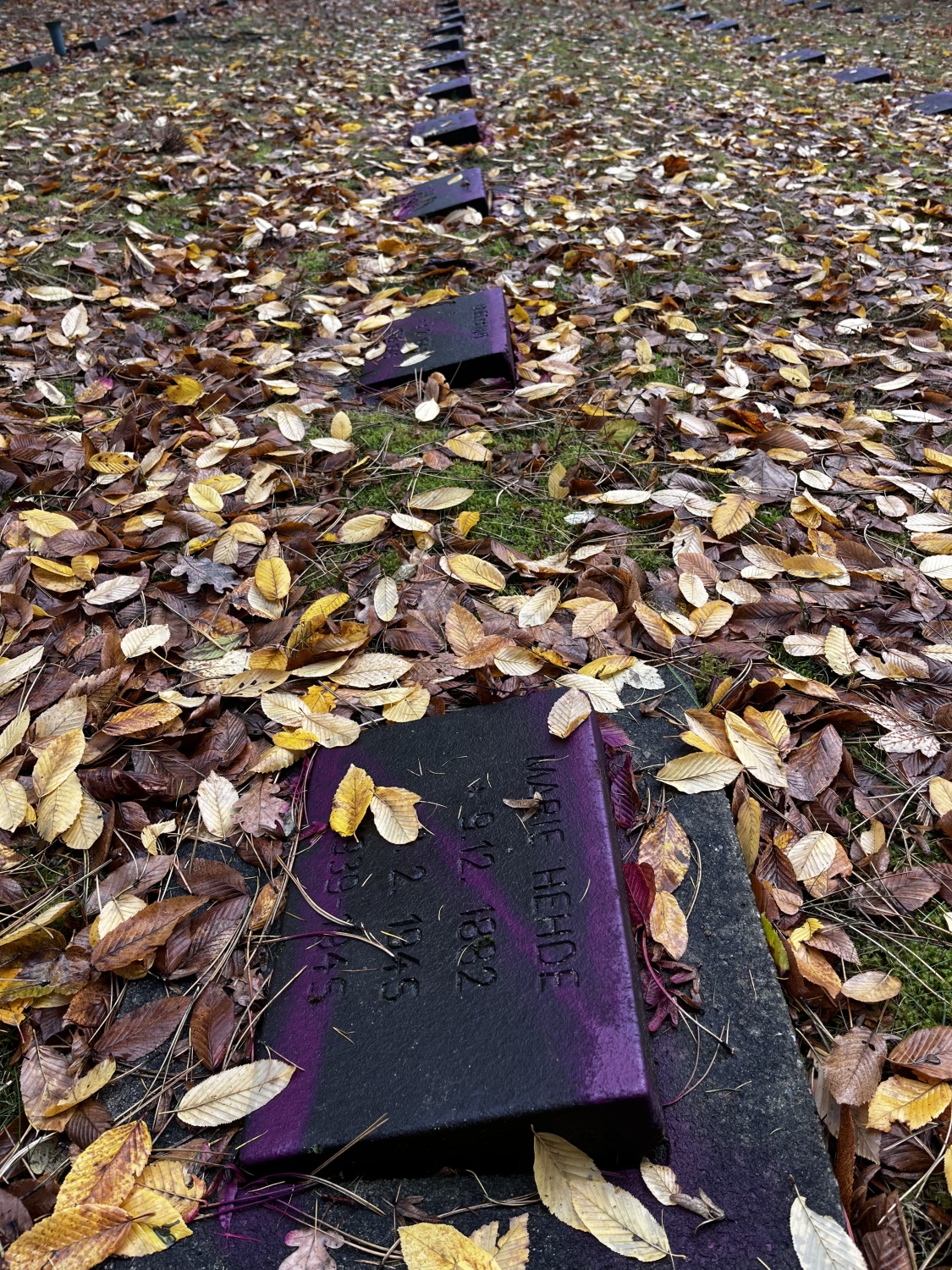 beschmiertes Kriegsgrab Friedhof Reinickendorf