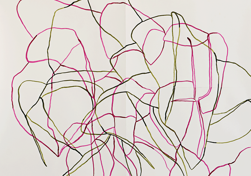 Anna Roberta Vattes, Alien Fragments 2, 2021, Tusche auf Papier, 118.8 x 168.2 cm