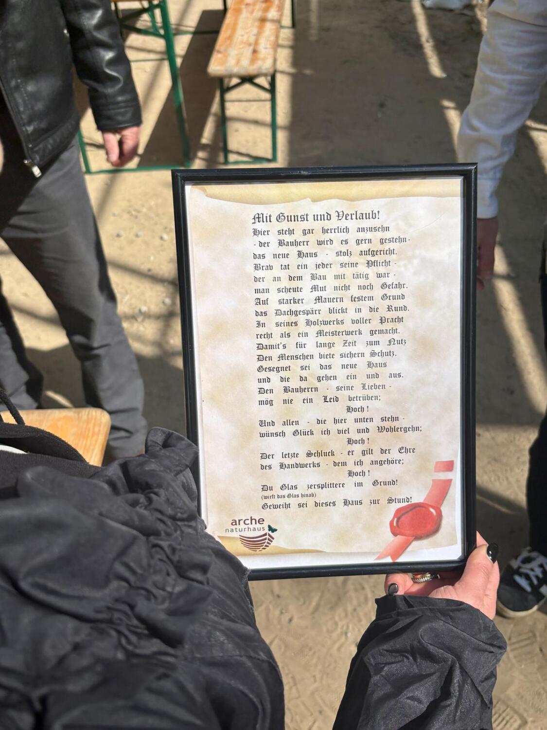 Urkunde zum Richtfest