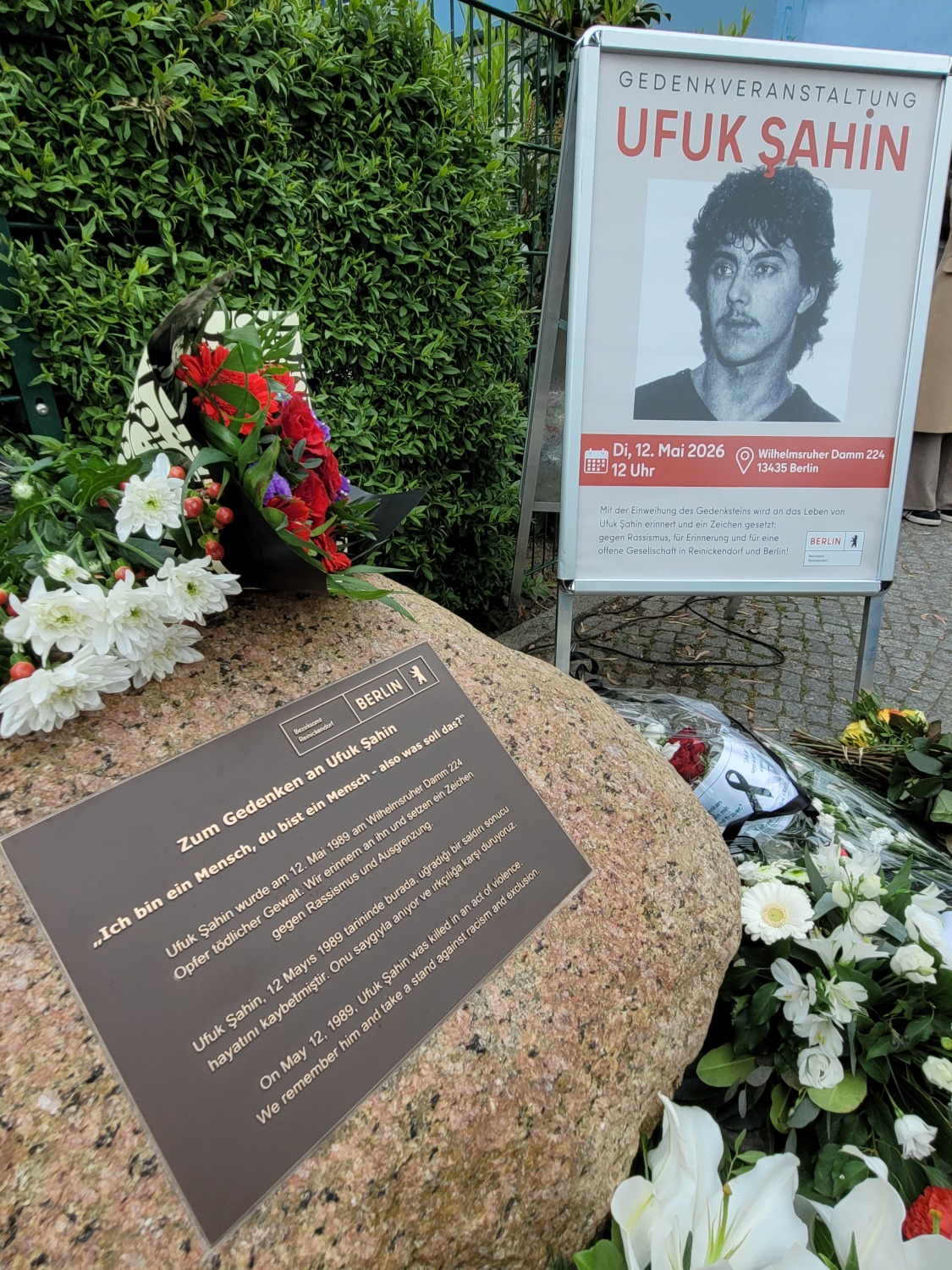 Zum Gedenken an Ufuk Şahin enthüllt