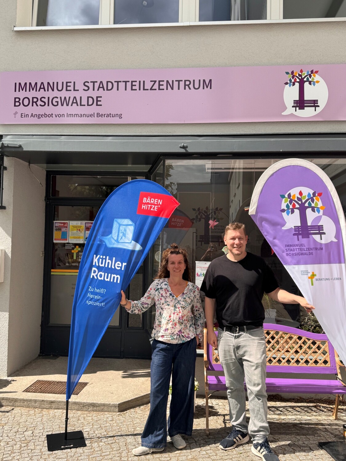 Claudia Schneider und Marius Hörning vom Immanuel Stadtteilzentrum Borsigwalde