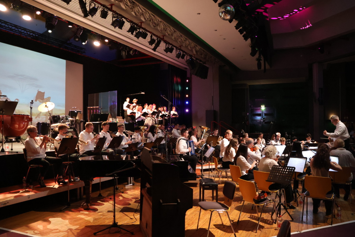 Das Orchester spielt zu Disney’s Dschungelbuch.