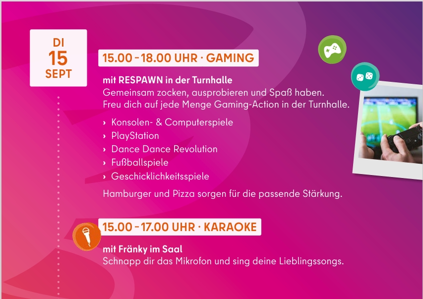 Jubiläumsprogramm Di. 15.9.26