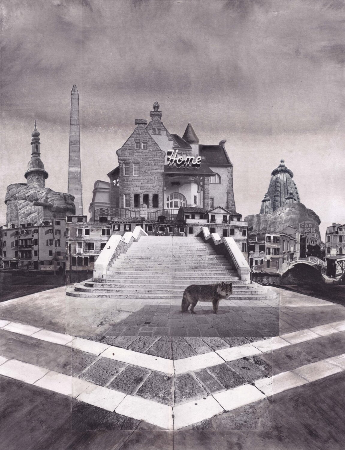 Matthias Pilsz: Home, Papiercollage und Acryl