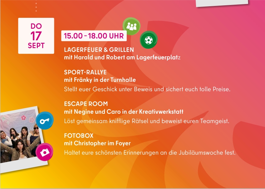 Mittwoch 16.09. • Gaming mit Respawn (Konsolen & Computerspiele) • Dance Dance Revolution • 17 Uhr Kindertheater im Saal mit anschließendem Buffet