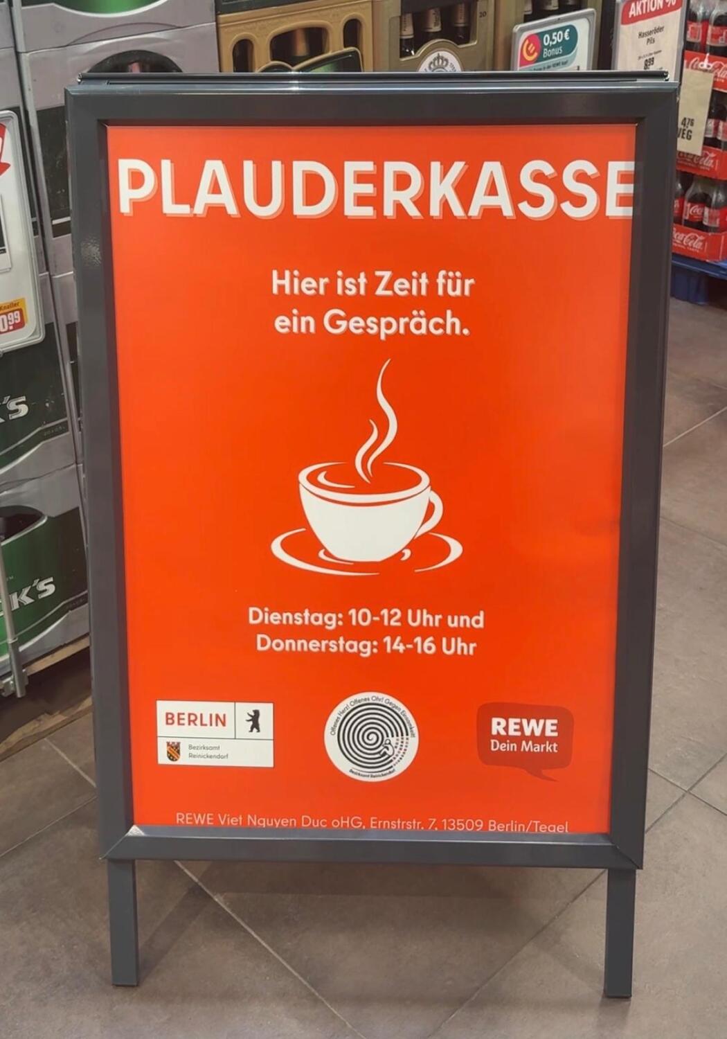 Aufsteller Plauderkasse