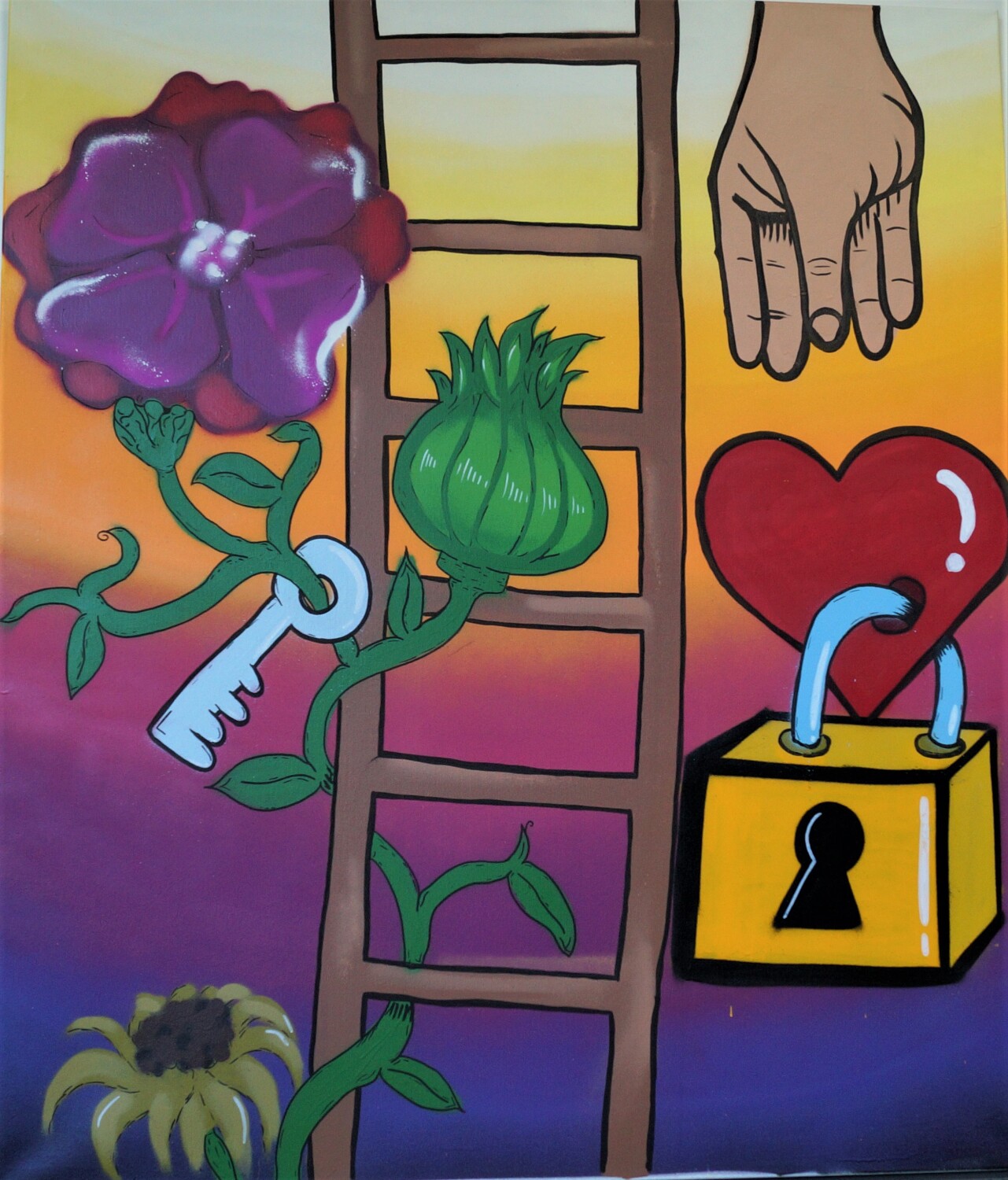 LOT 3 - Künstler: Schulfarm Insel am Scharfenberg Projekt: sharing is caring Jahr: 2024 - H 140 cm x B 120 cm